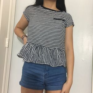 Striped peplum top